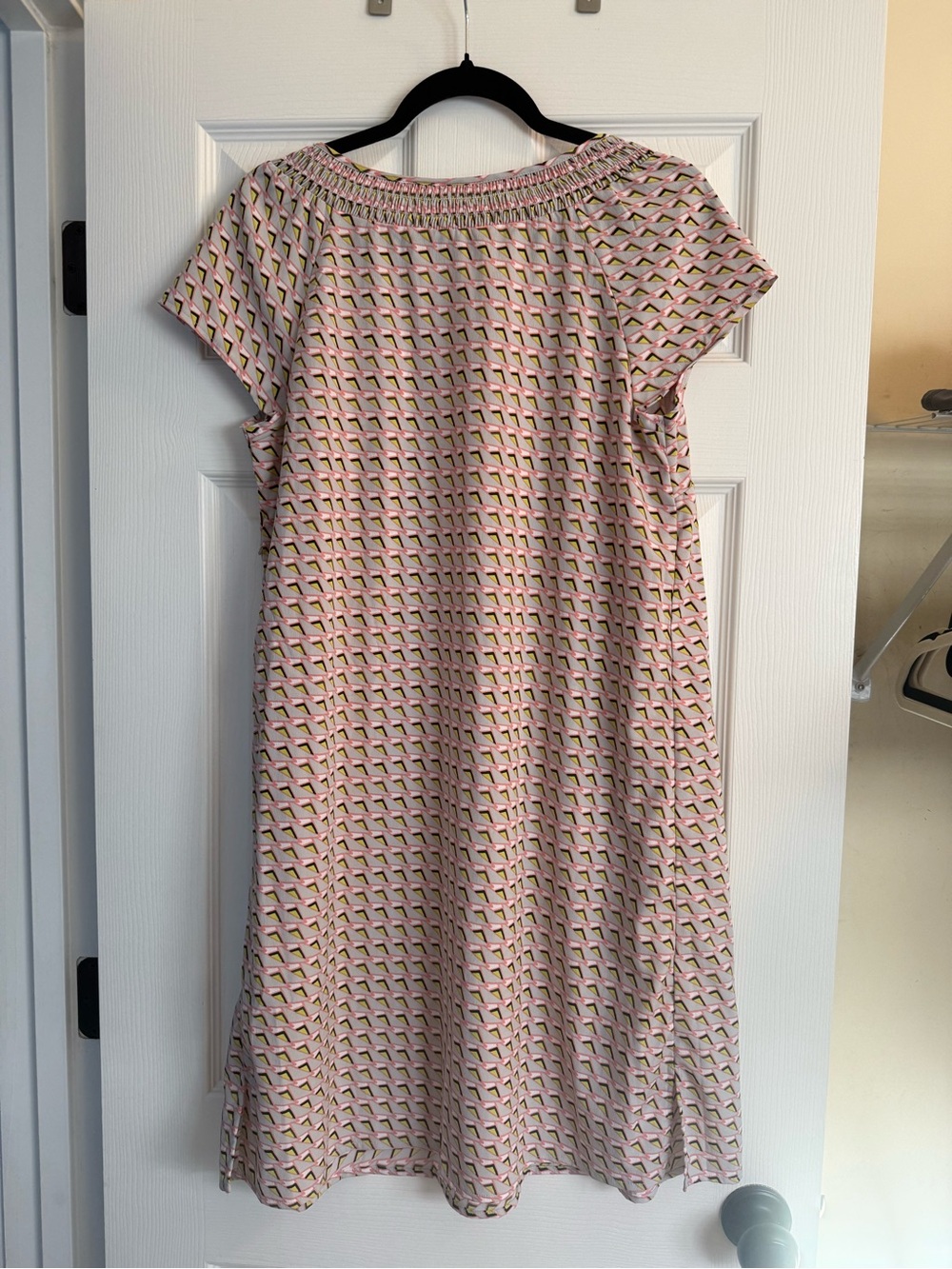 Liz Lange Pink Geometric Midi Maternity Dress